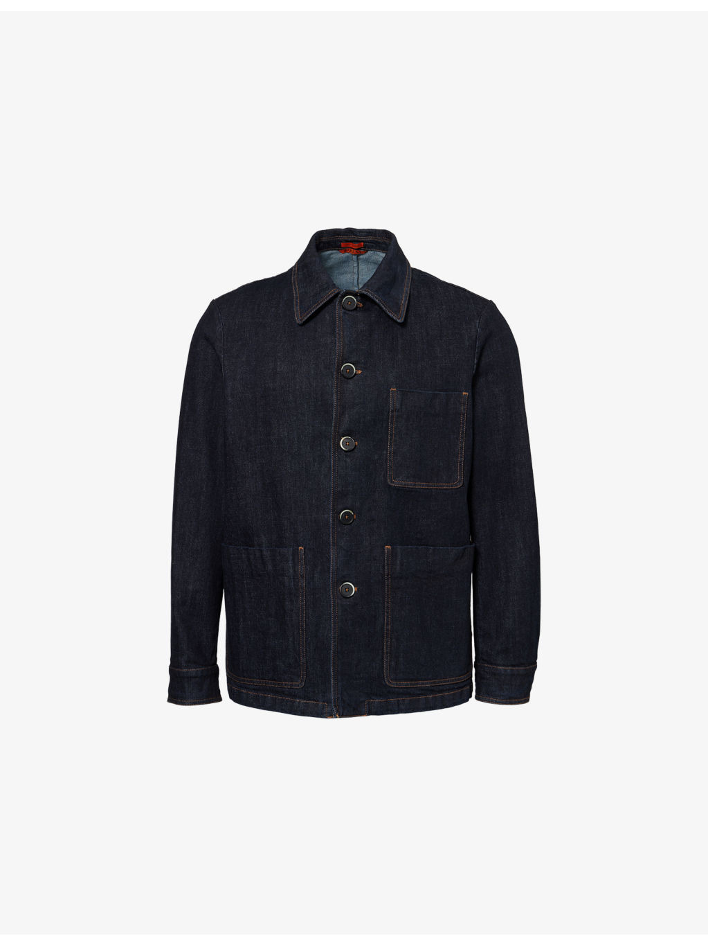 Patch-Pocket Long-Sleeve Denim Overshirt - 1