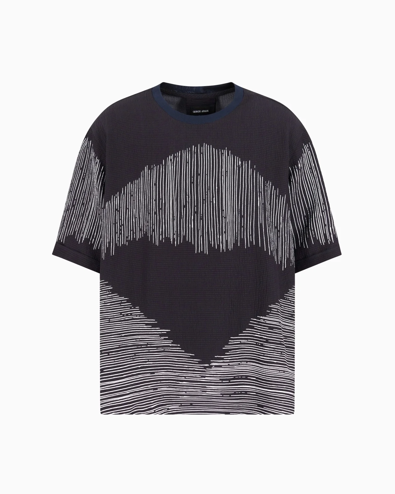 PRINTED SEERSUCKER VISCOSE AND SILK T-SHIRT SHIRT - 1