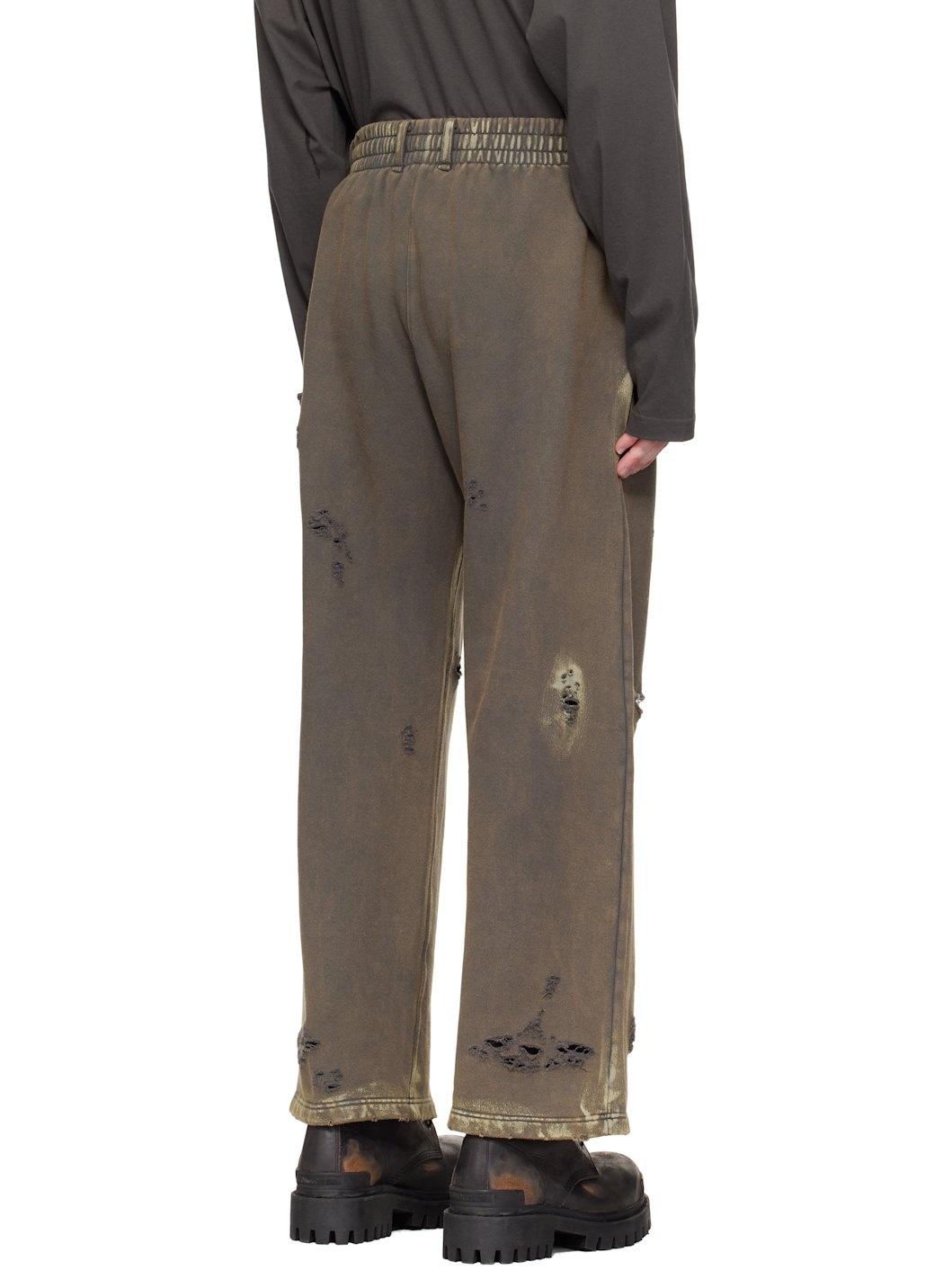 Gray Pierced Sweatpants - 3