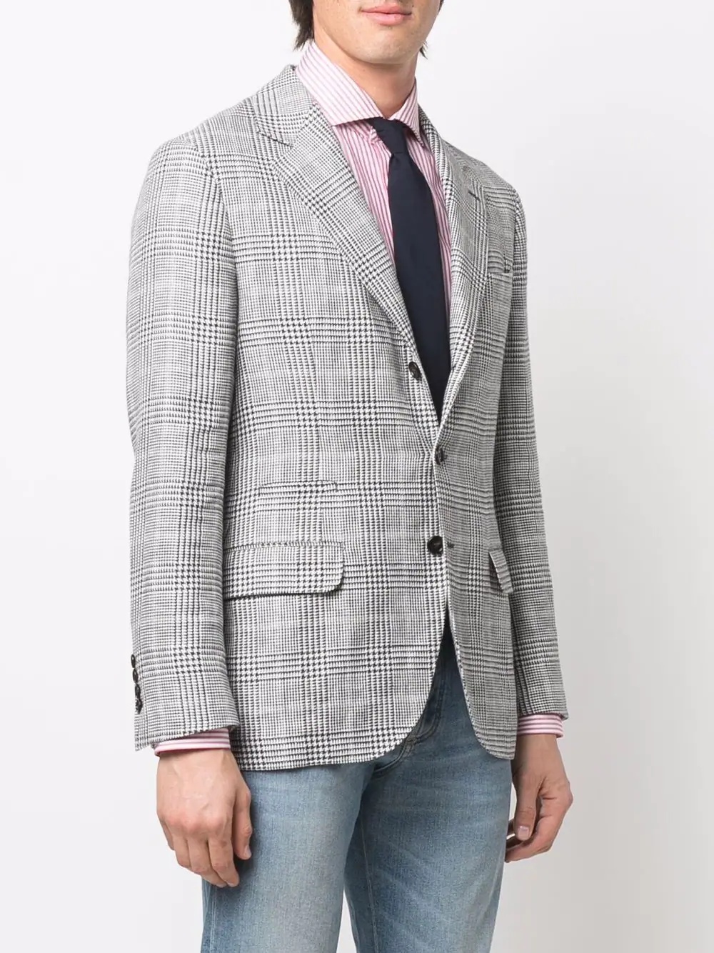 houndstooth-print single-breasted blazer - 3