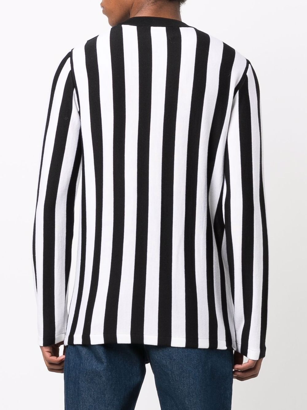 striped logo intarsia-knit jumper - 4