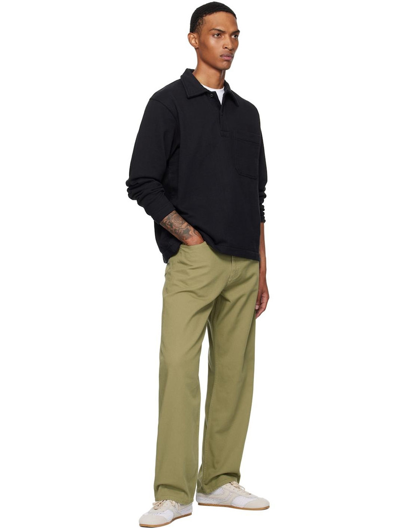 NORSE PROJECTS Black Fraser Relaxed Organic Loopback LS Polo outlook