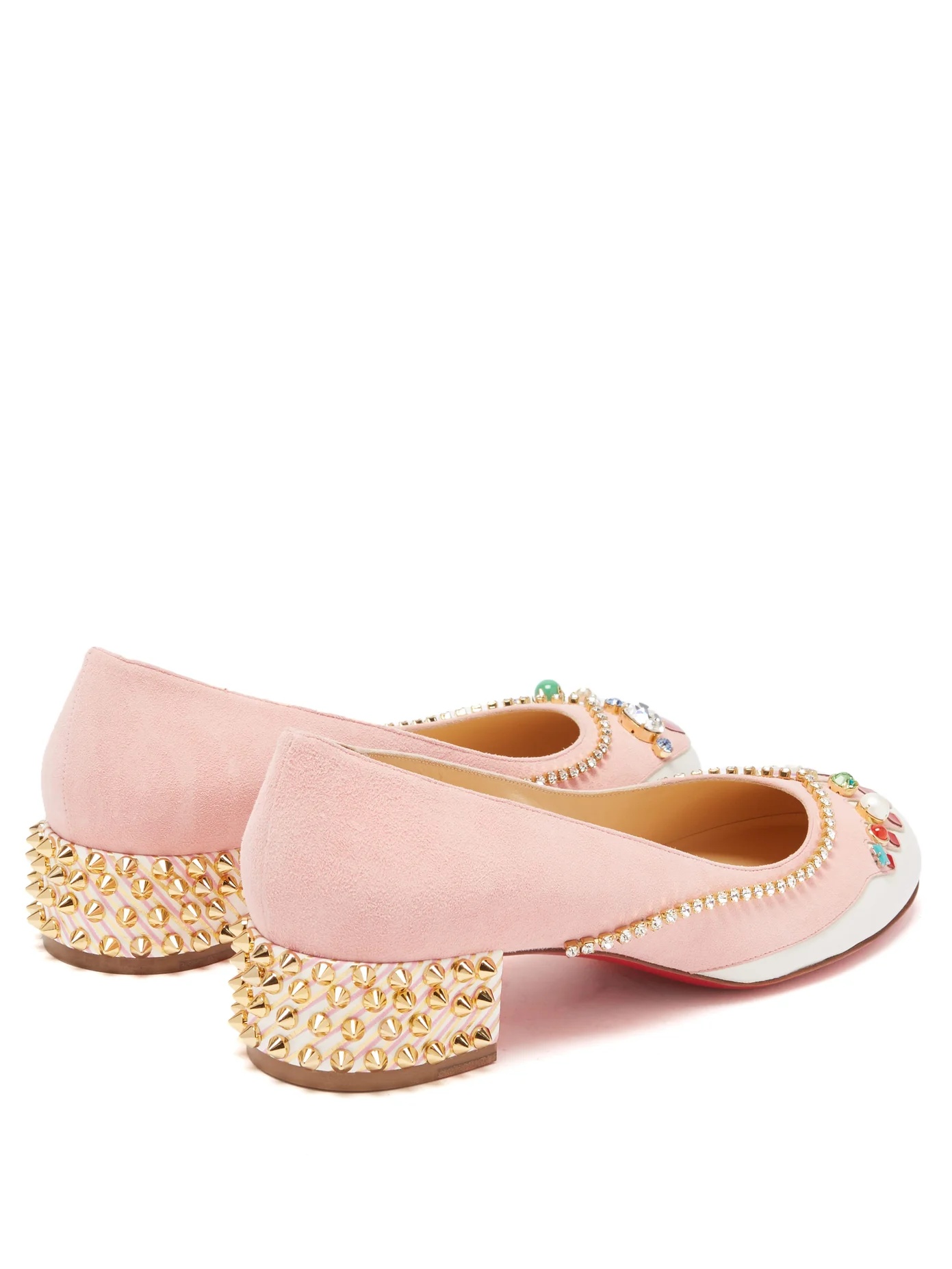 Hippipump crystal appliqué suede ballet flats - 4