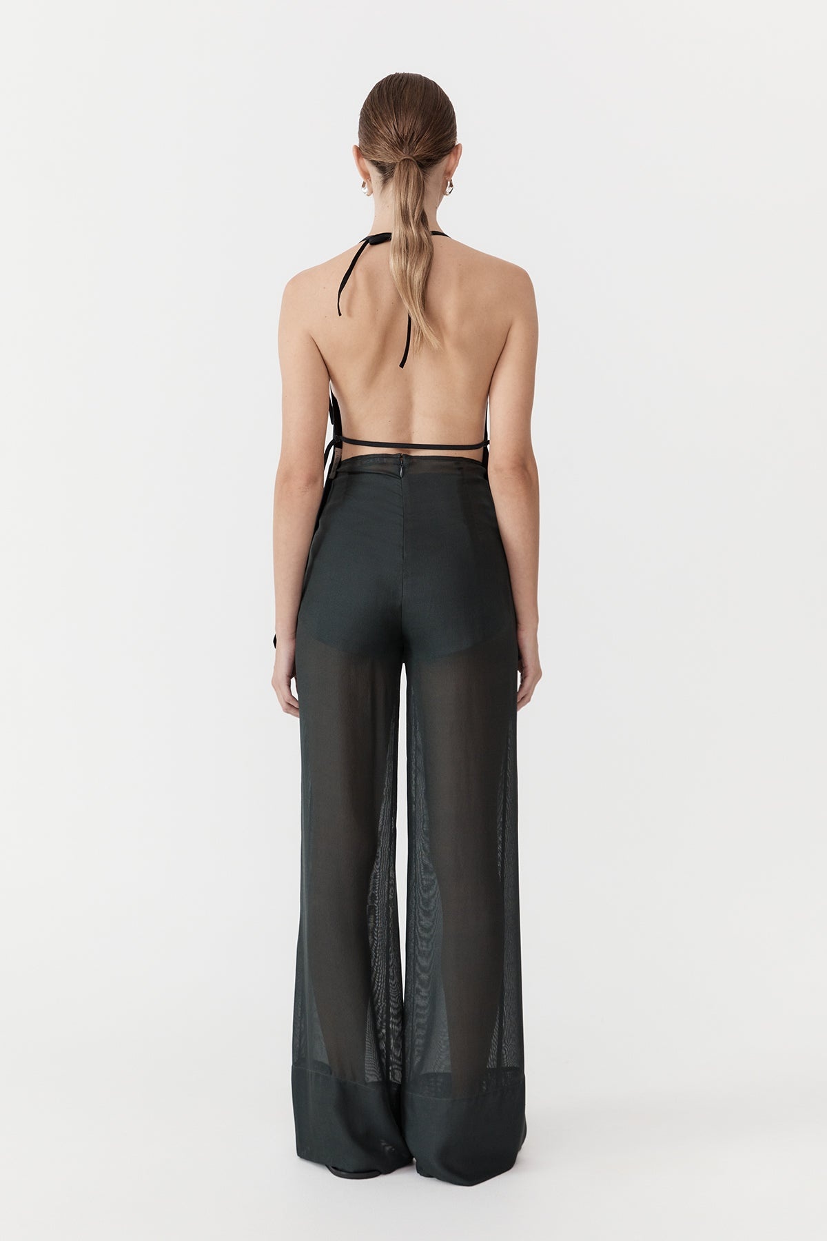 Sheer Silk Gauze Pants - Soot - 6