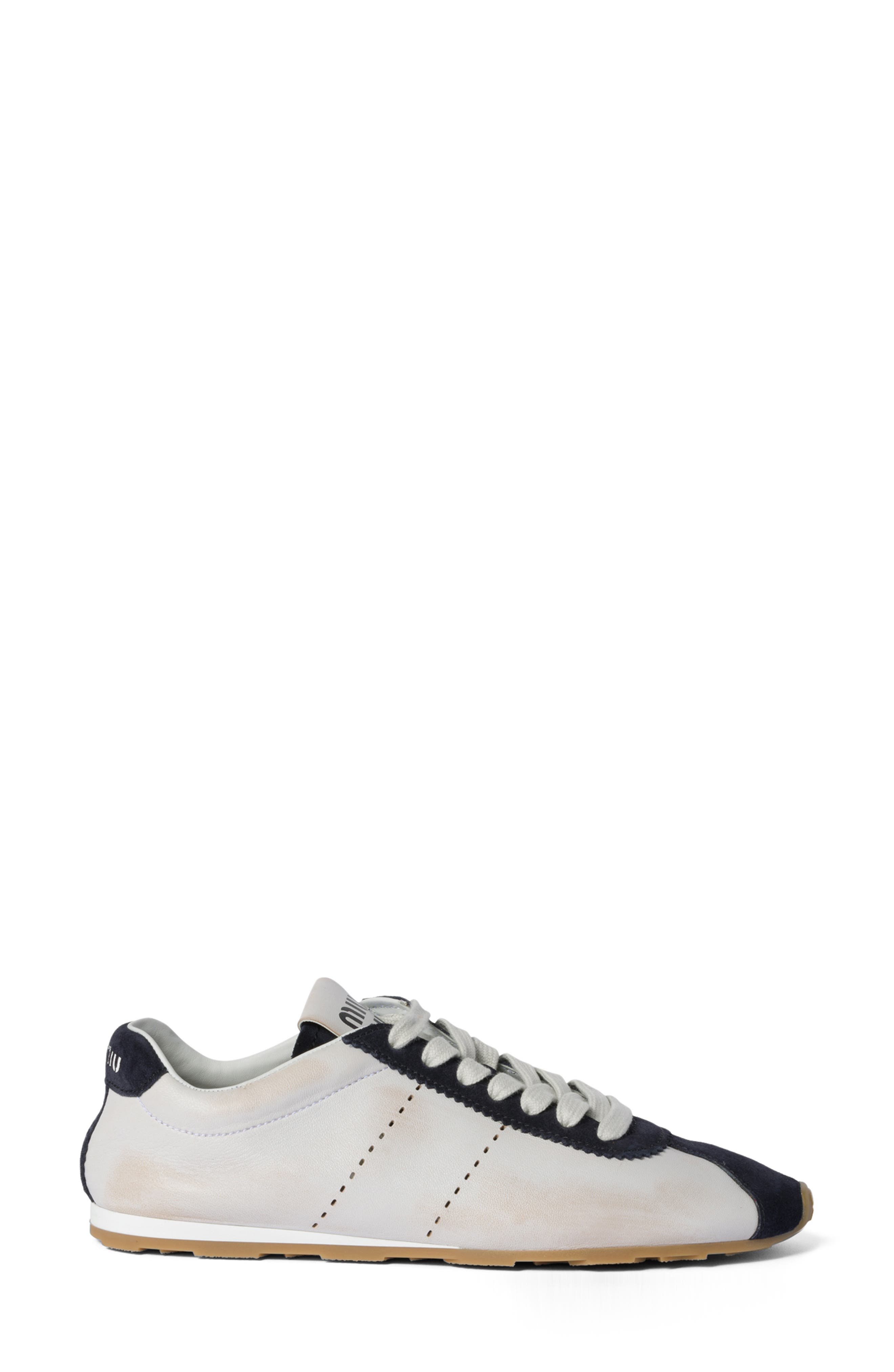 Miu Miu Low Top Sneaker in Bianco/Blu at Nordstrom - 2