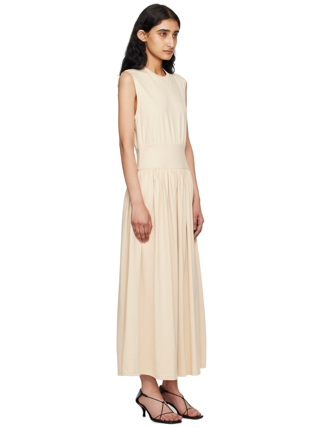 Off-White Sleeveless Midi Dress - 2