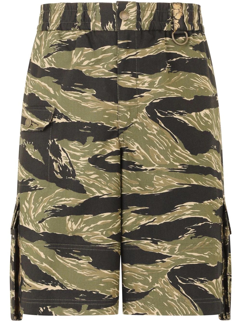 abstract-print cargo shorts - 1