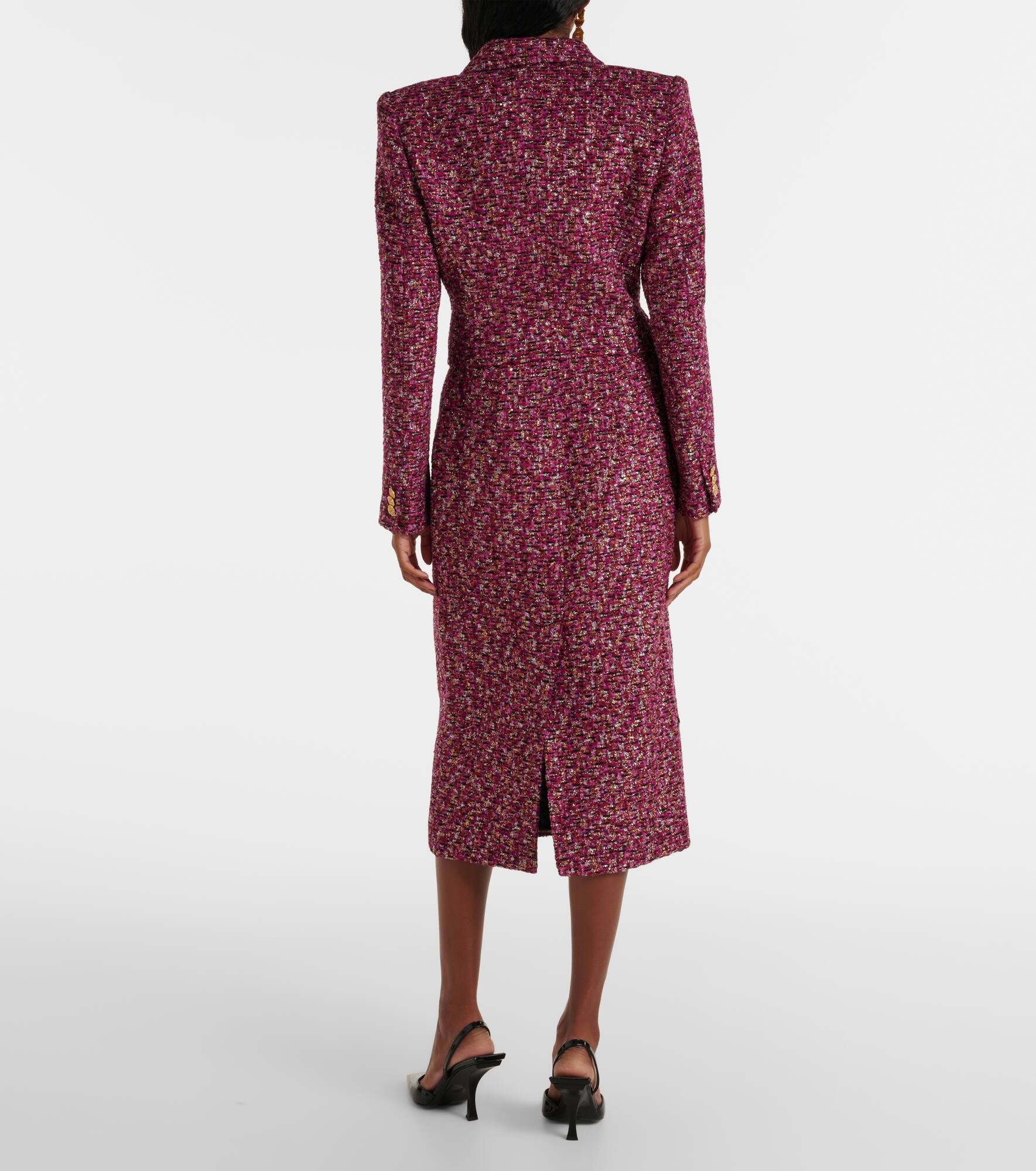 Sequined cropped tweed blazer - 3