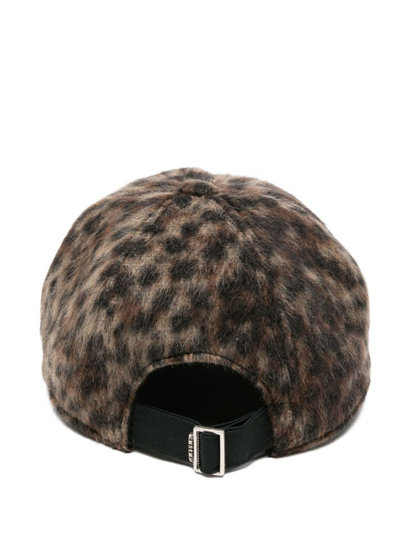 MSGM leopard-print baseball cap outlook