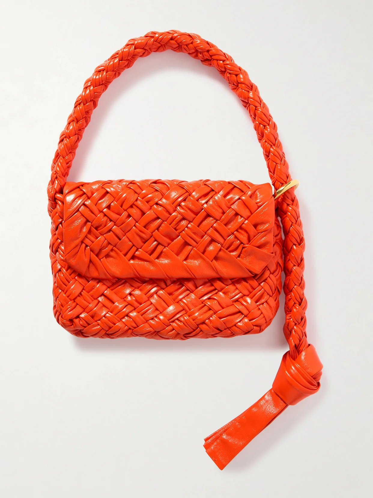 Kalimero Città Gathered Intrecciato Leather Shoulder Bag - 1