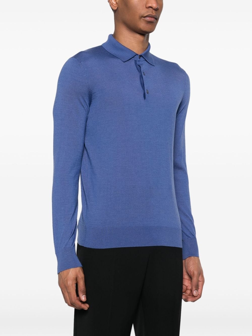 ribbed cashmere-blend polo shirt - 3