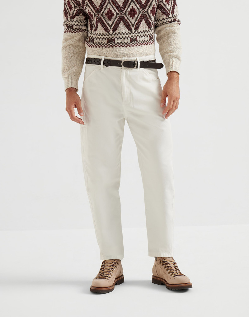 Twisted cotton gabardine ergonomic trousers 1