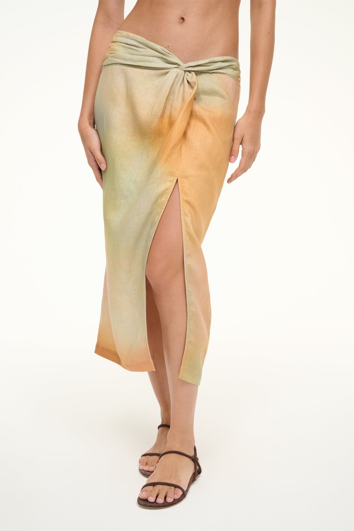 STAUD PORTO LINEN SKIRT PASTEL CLOUDS - 3