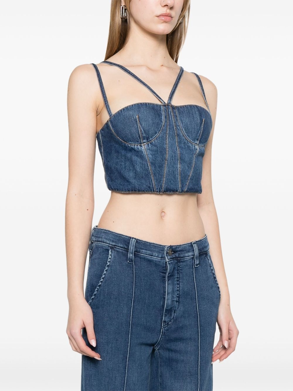 bustier denim top - 3