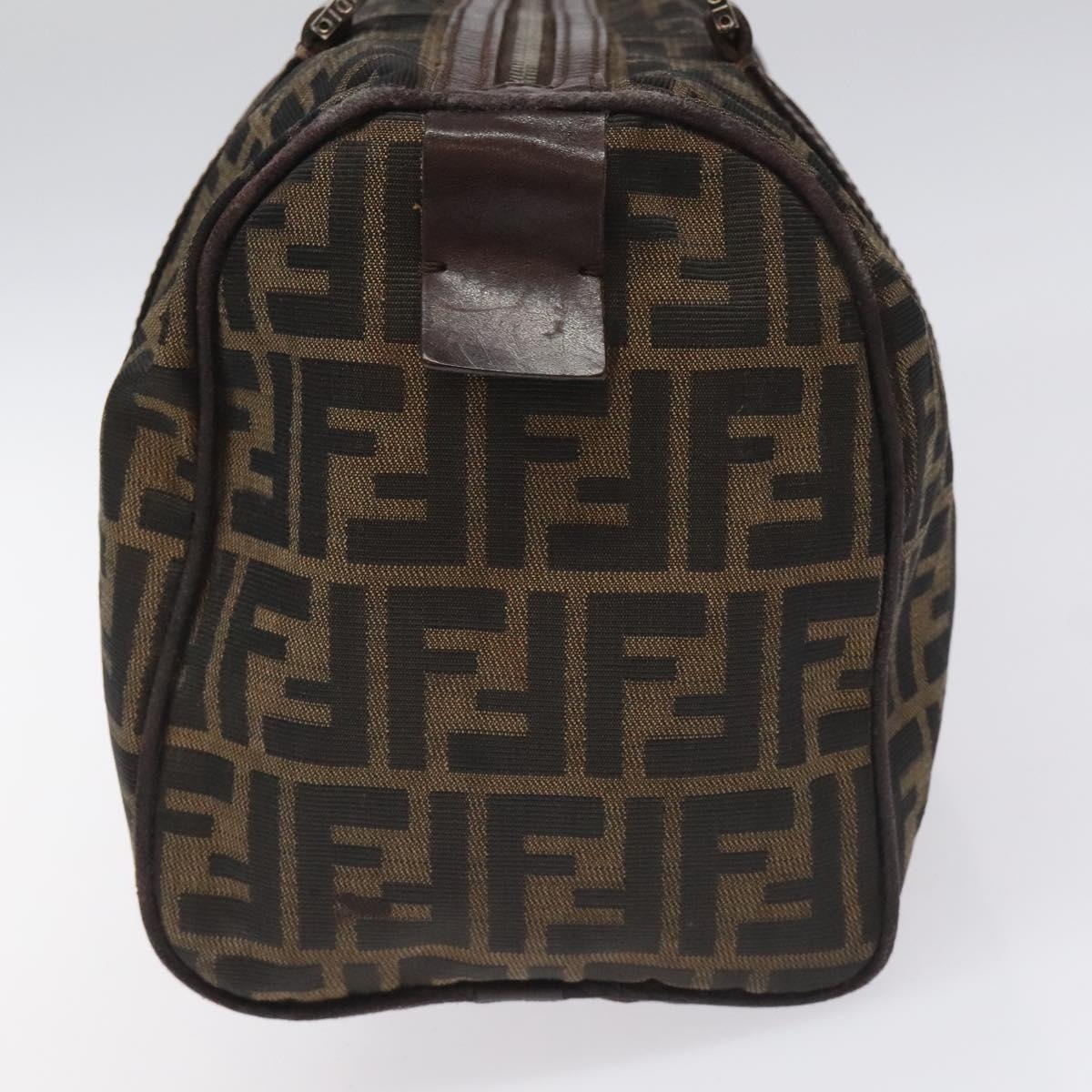 FENDI Zucca Canvas Hand Bag Brown Black - 5