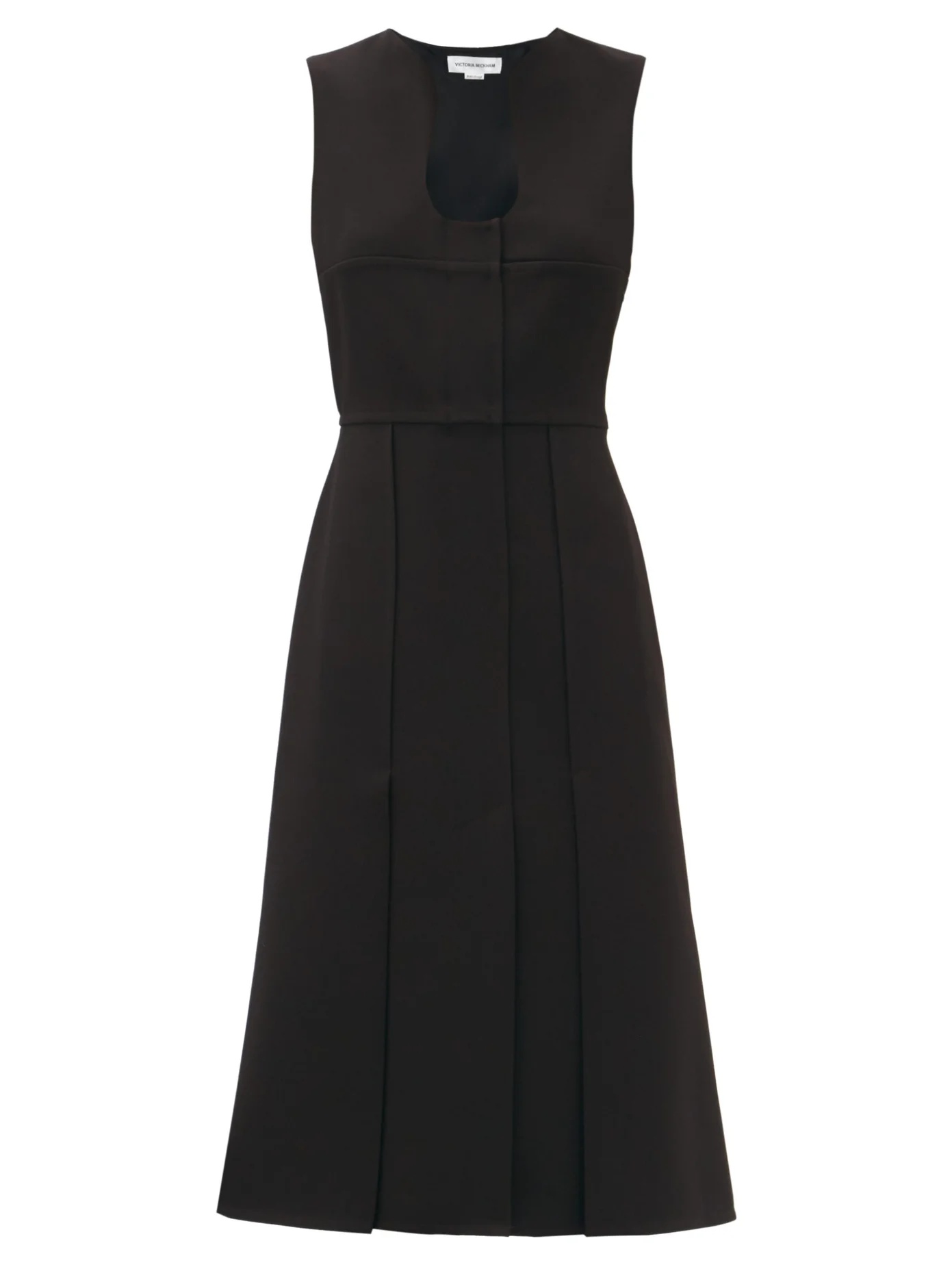 Keyhole-neck crepe midi dress - 1