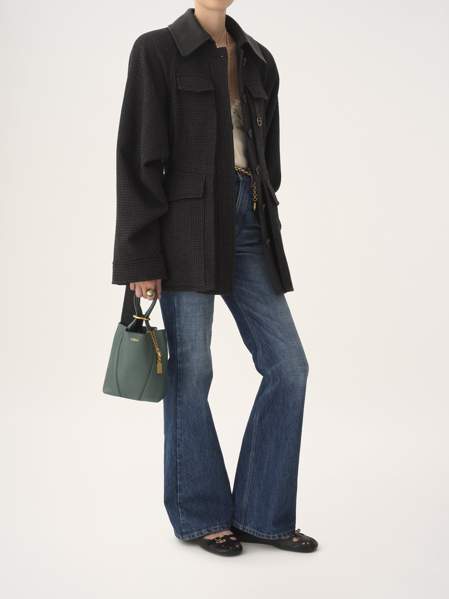 SMALL CHLOÉ SPIN TOTE BAG IN GRAINED LEATHER - 7