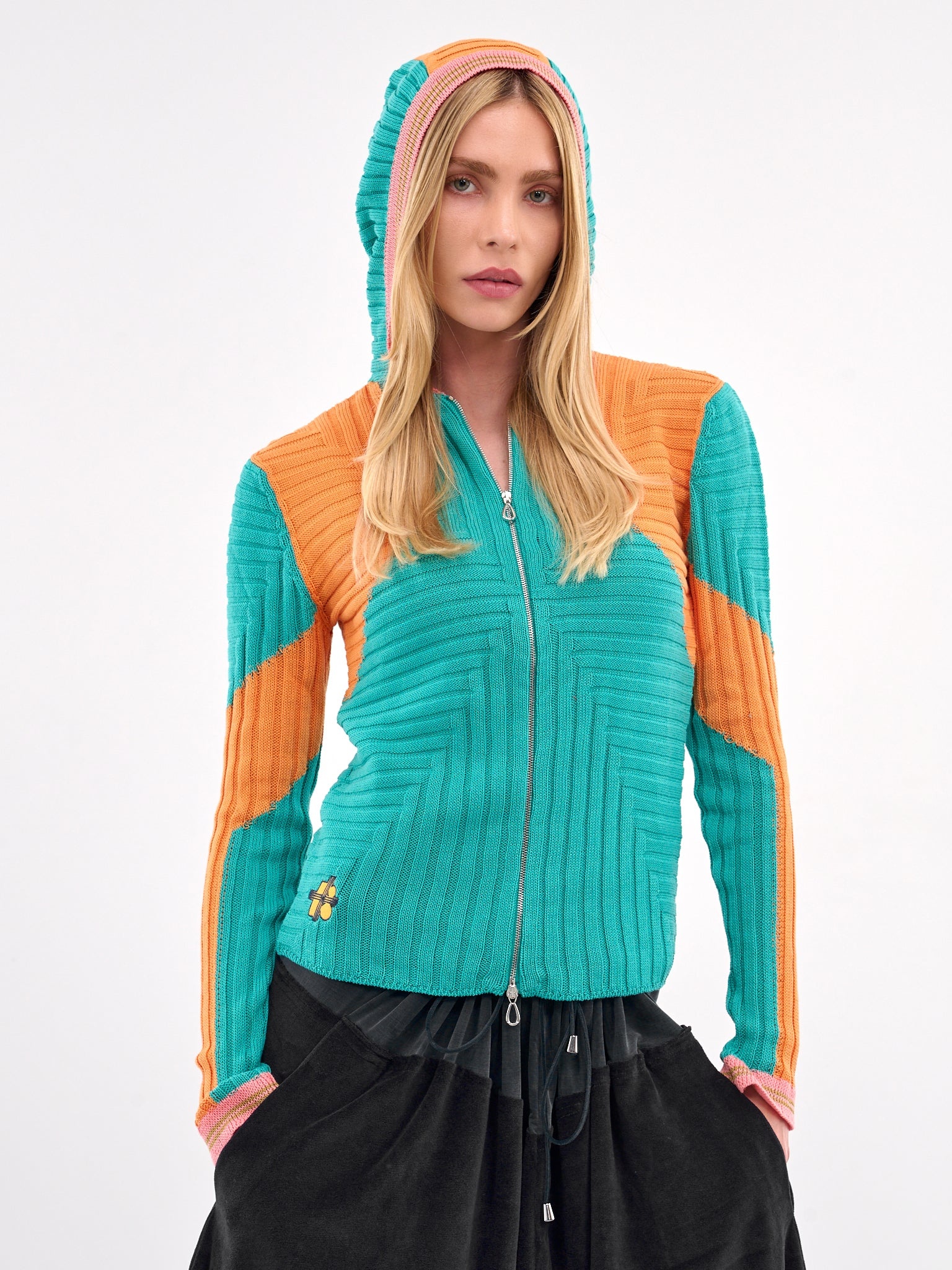 Rib-Knit Zip Hoodie - 4