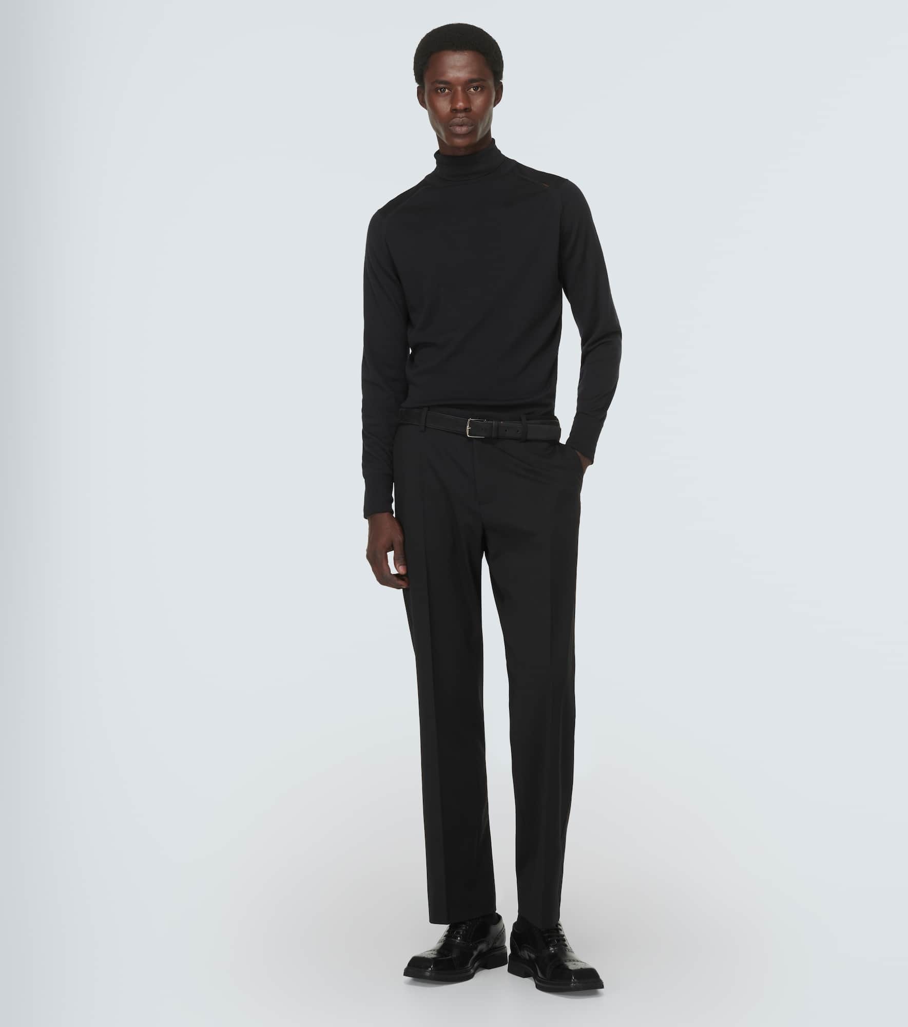 Wool-blend straight pants - 2