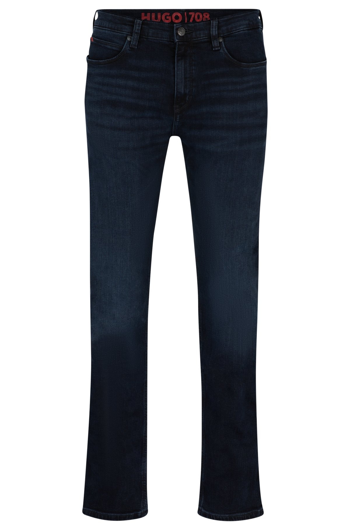 SLIM-FIT JEANS IN BLUE-BLACK STRETCH DENIM - 1