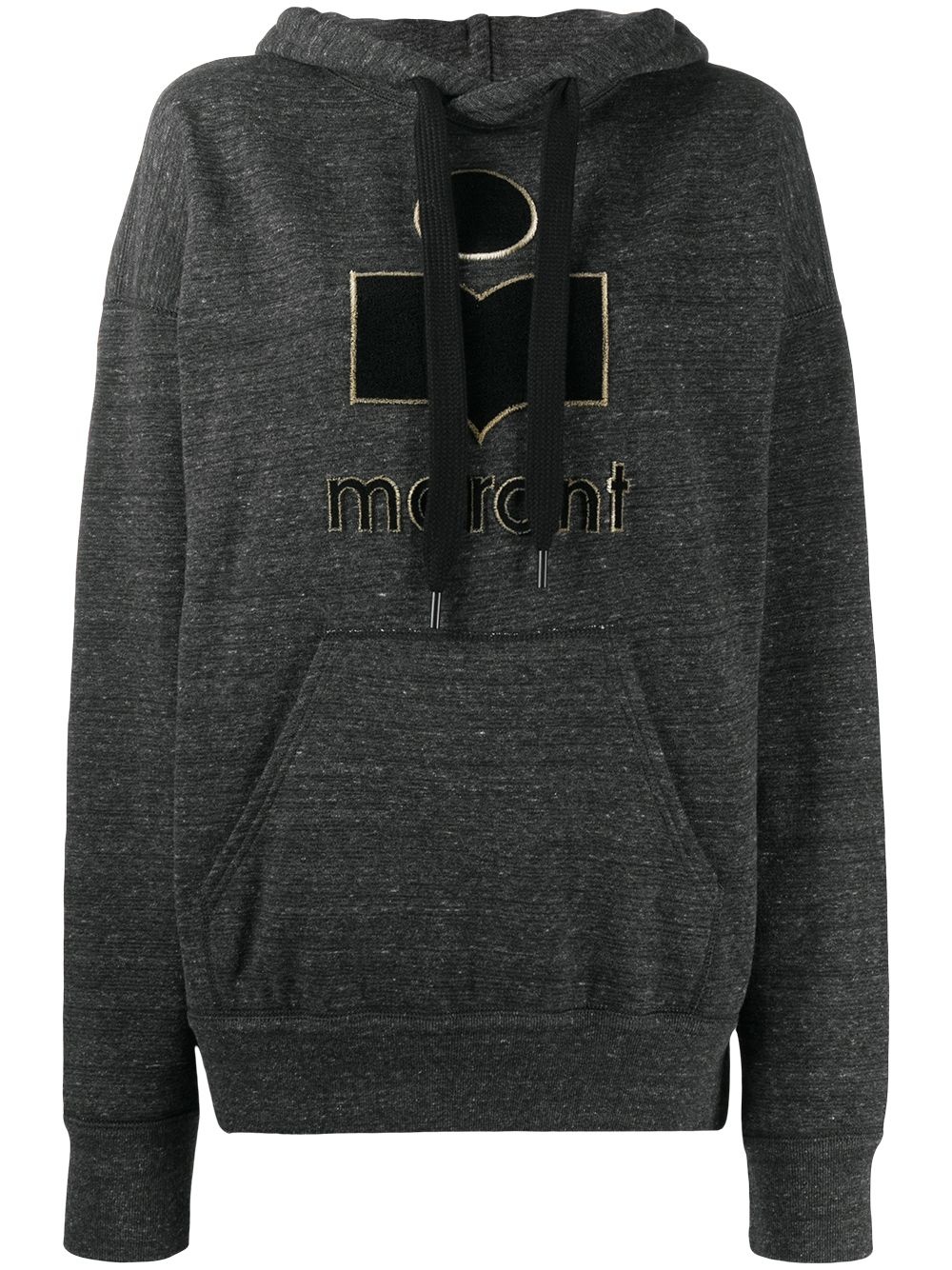 logo flocked hoodie - 1