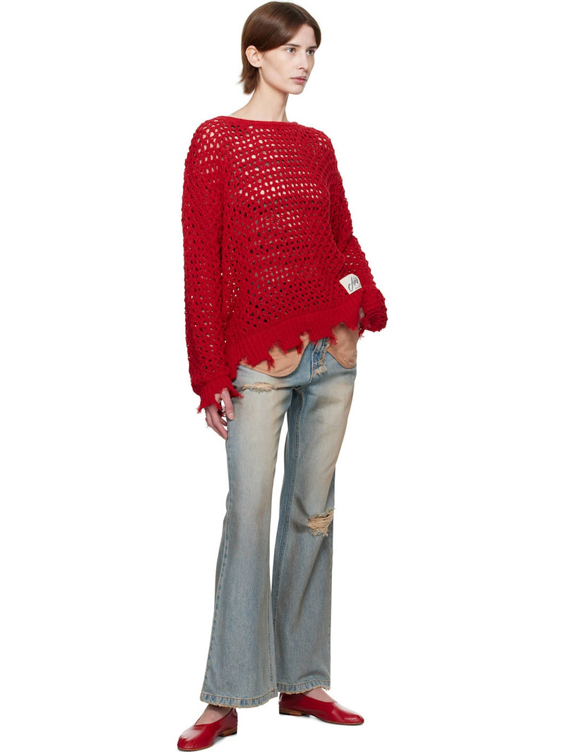 Andersson Bell Red Damaged Boatneck Sweater outlook