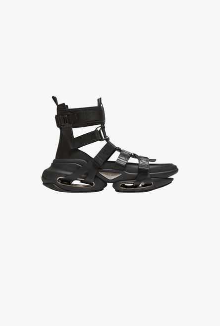 Black leather B-Bold sandal sneakers - 1