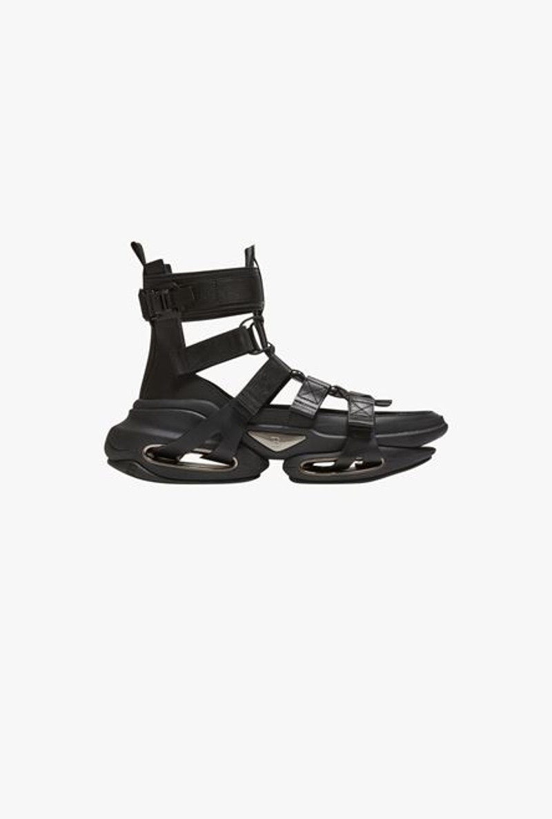 Black leather B-Bold sandal sneakers 1