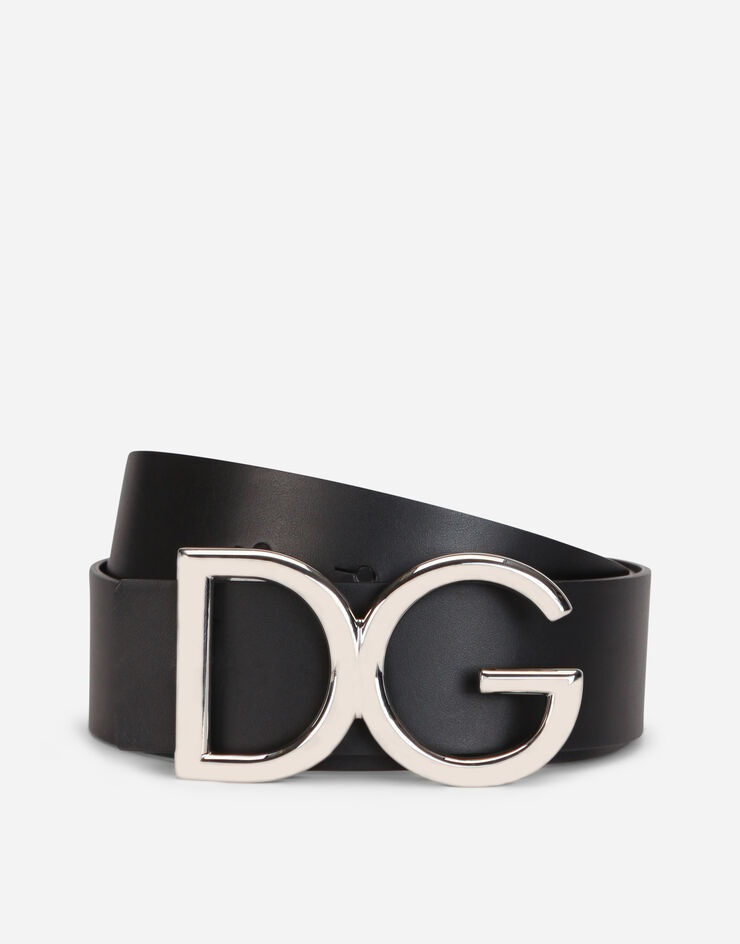 Leather belt with DG logo - 1