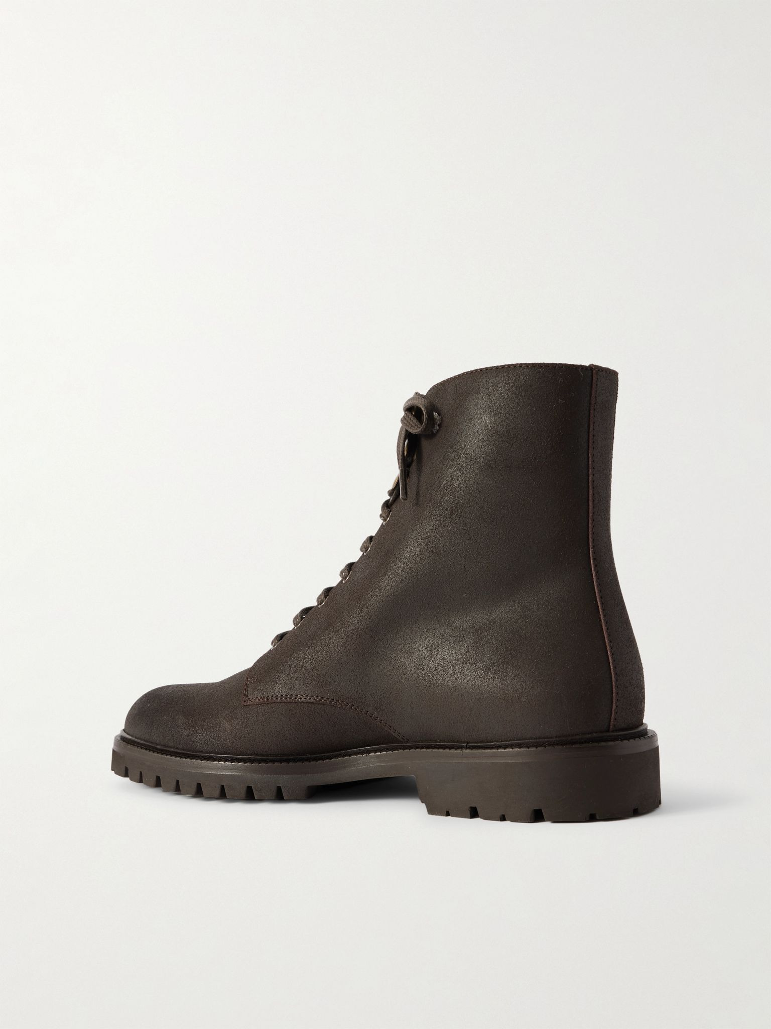 Pedula Waxed-Suede Boots Brown - 4