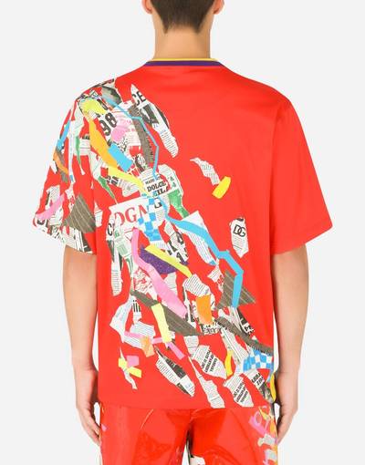 Dolce & Gabbana Cotton T-shirt with newspaper patchwork print outlook