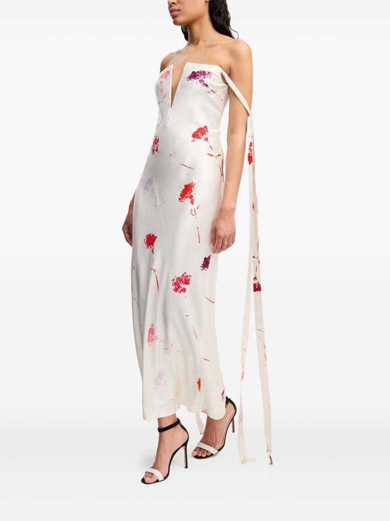tied-sleeve strapless dress 3