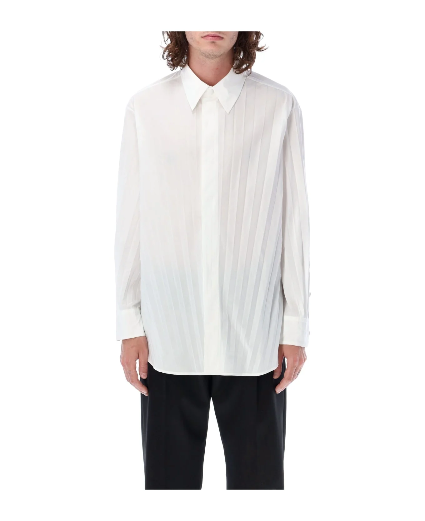 Pleated Cotton-blend Shirt - 1