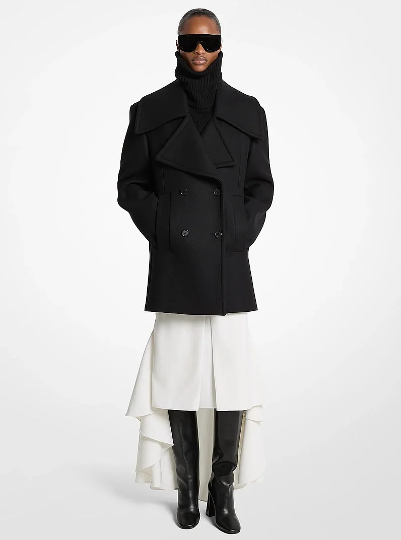 Wool Melton Officer Peacoat - 1