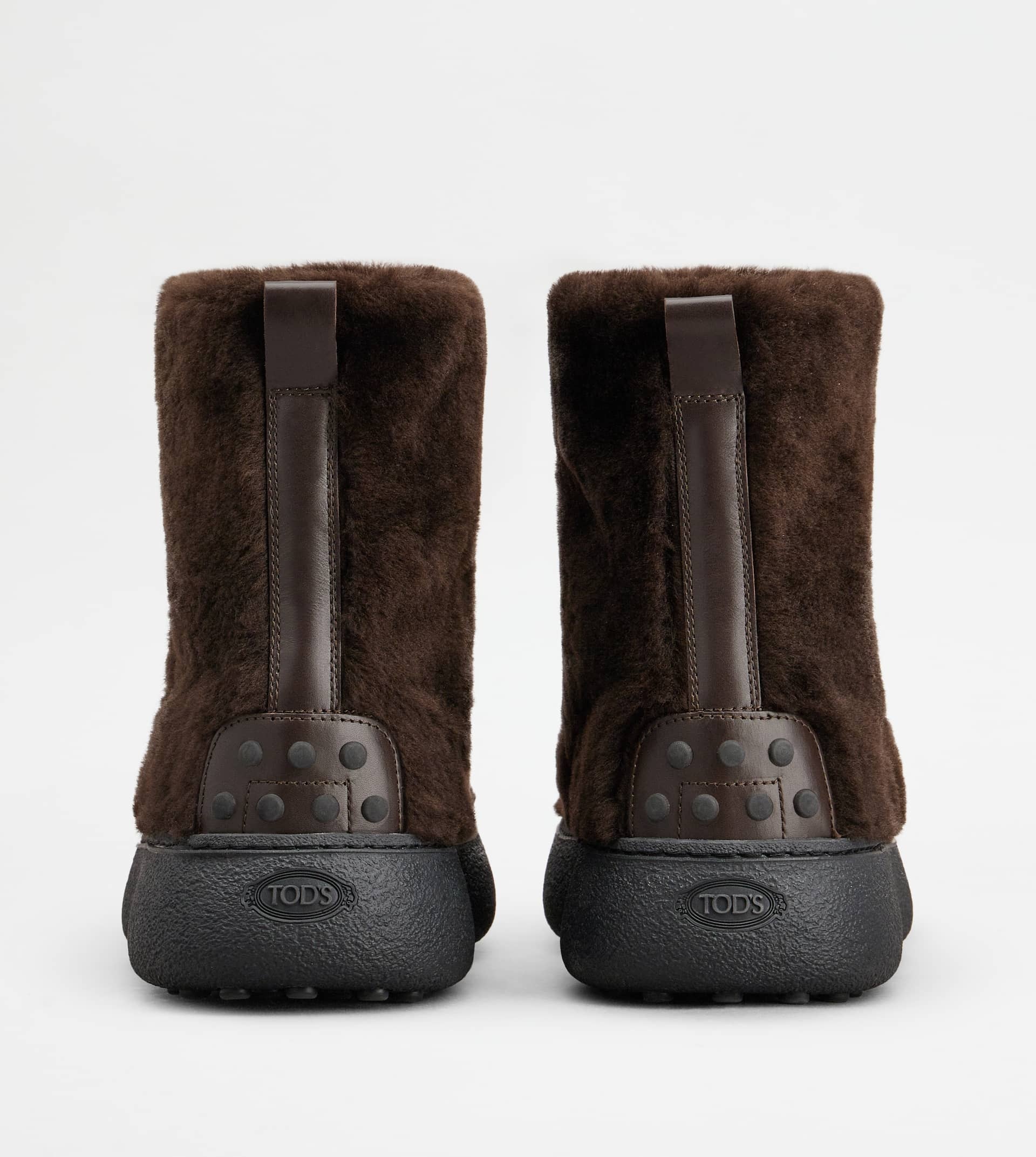 TOD'S W. G. LACE-UP ANKLE BOOTS IN SHEEPSKIN - BROWN - 2