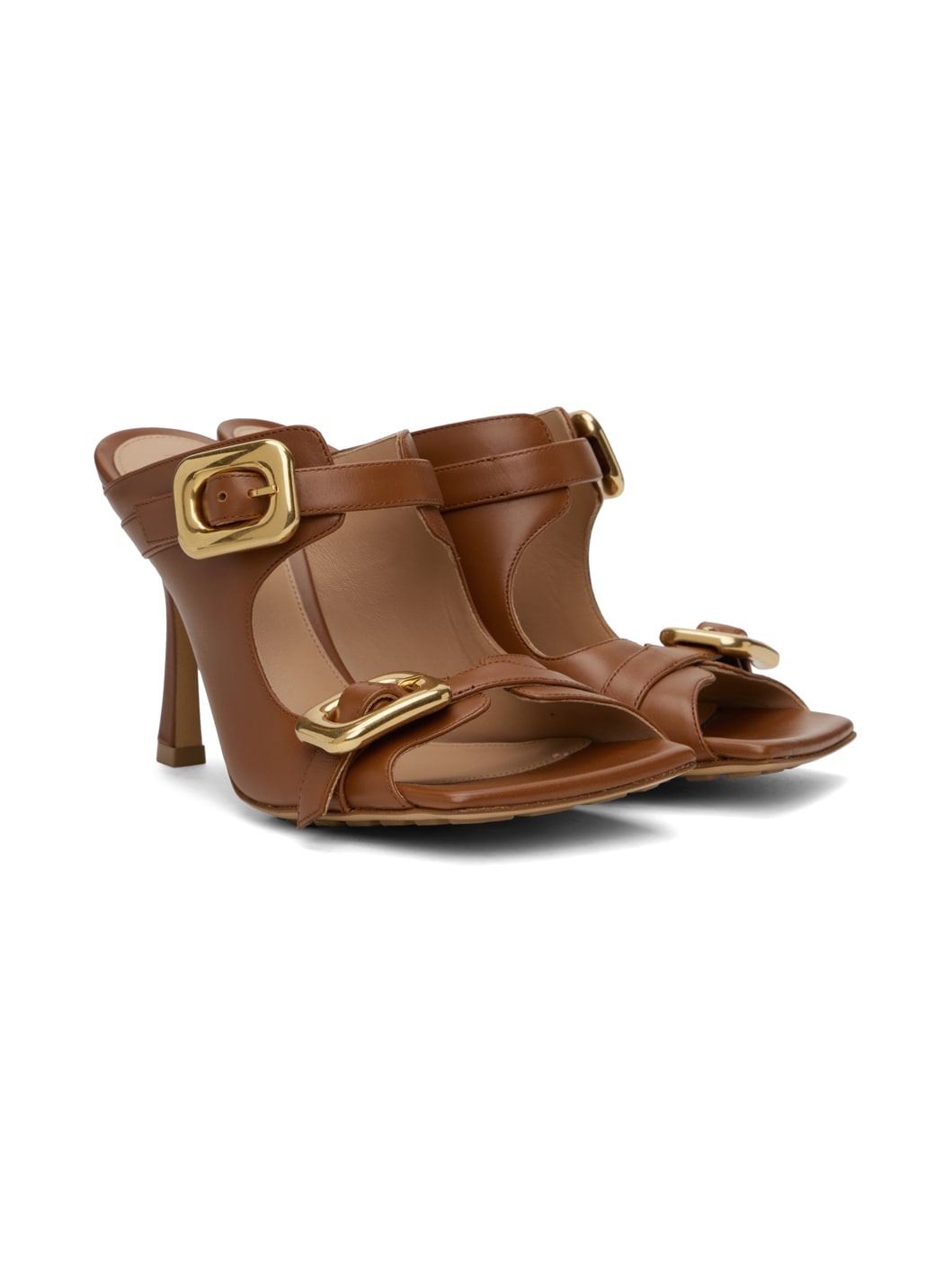 Brown Stretch Buckle Mule - 4
