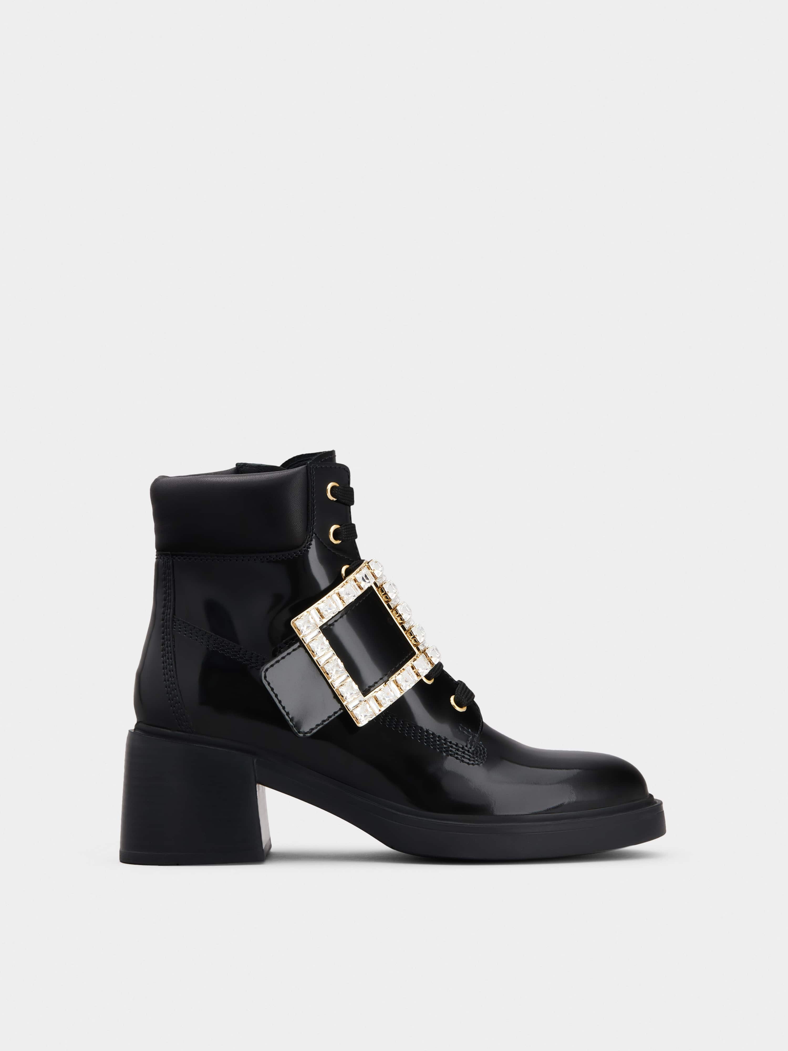 Viv' Rangers Strass Buckle Ankle Boots in Leather - 1