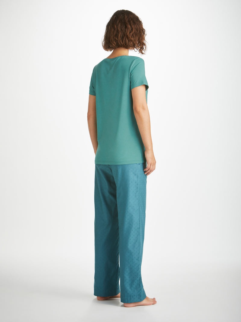 Women's T-Shirt Lara Micro Modal Stretch Teal - 4