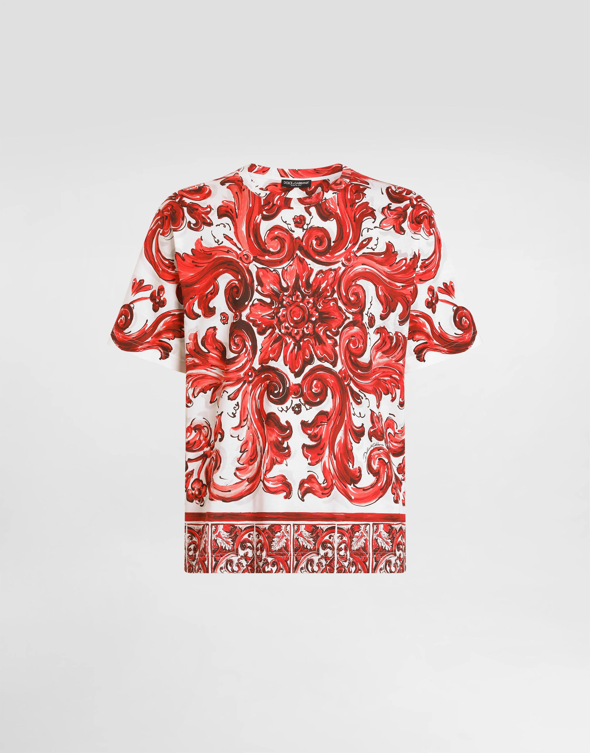 Majolica-print cotton t-shirt - 1