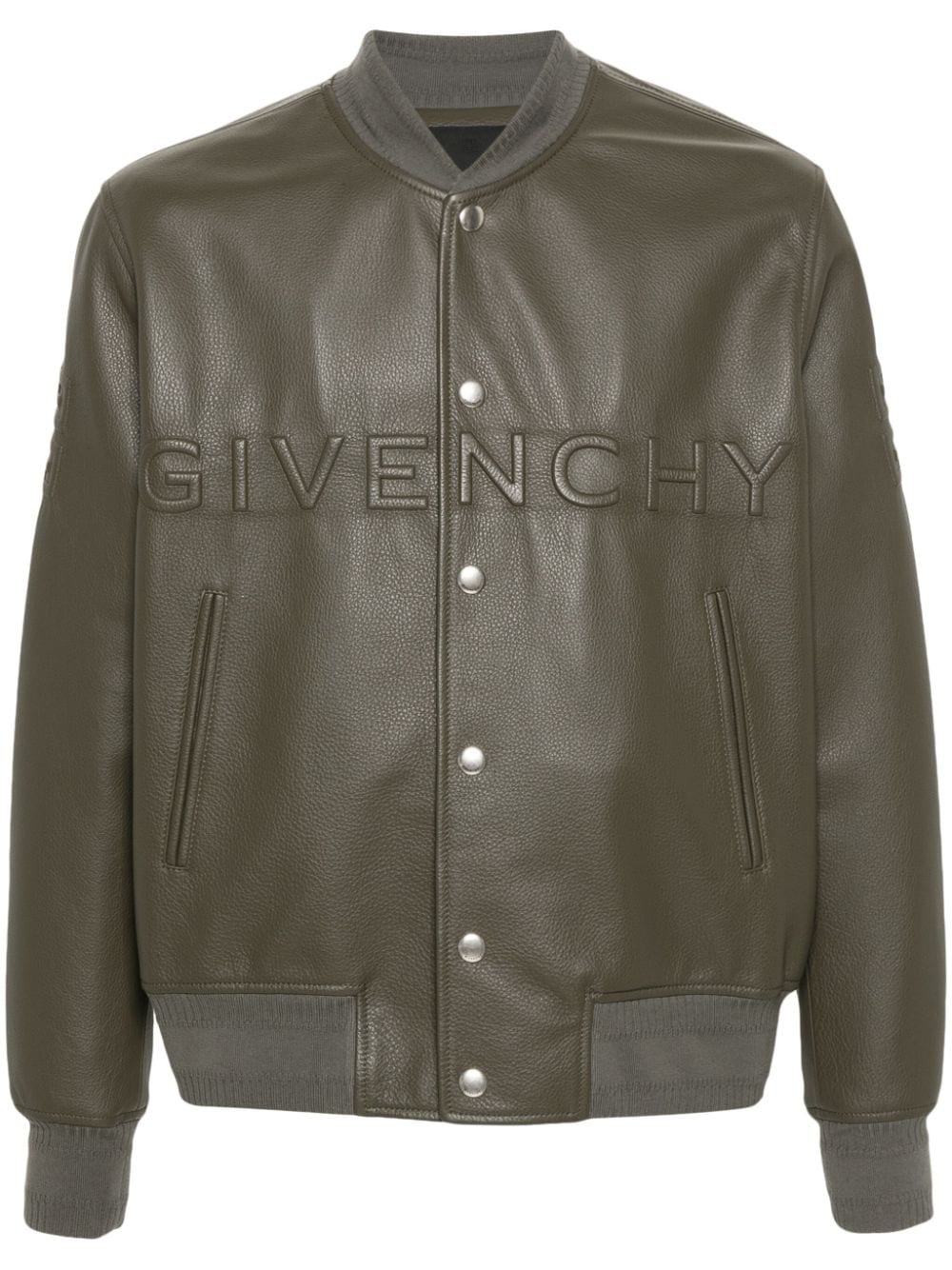 logo-embossed bomber jacket - 1