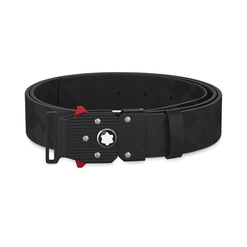 M LOCK 4810 black printed 35 mm leather buckle belt 1