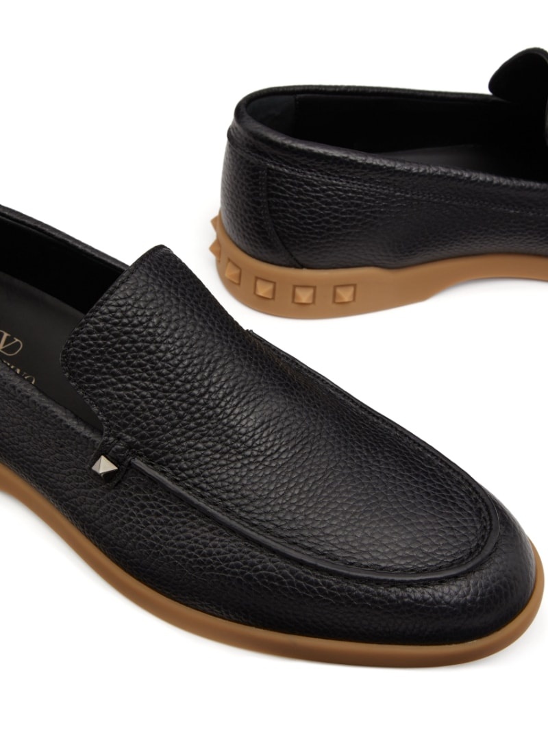 stud-detail leather loafers - 5