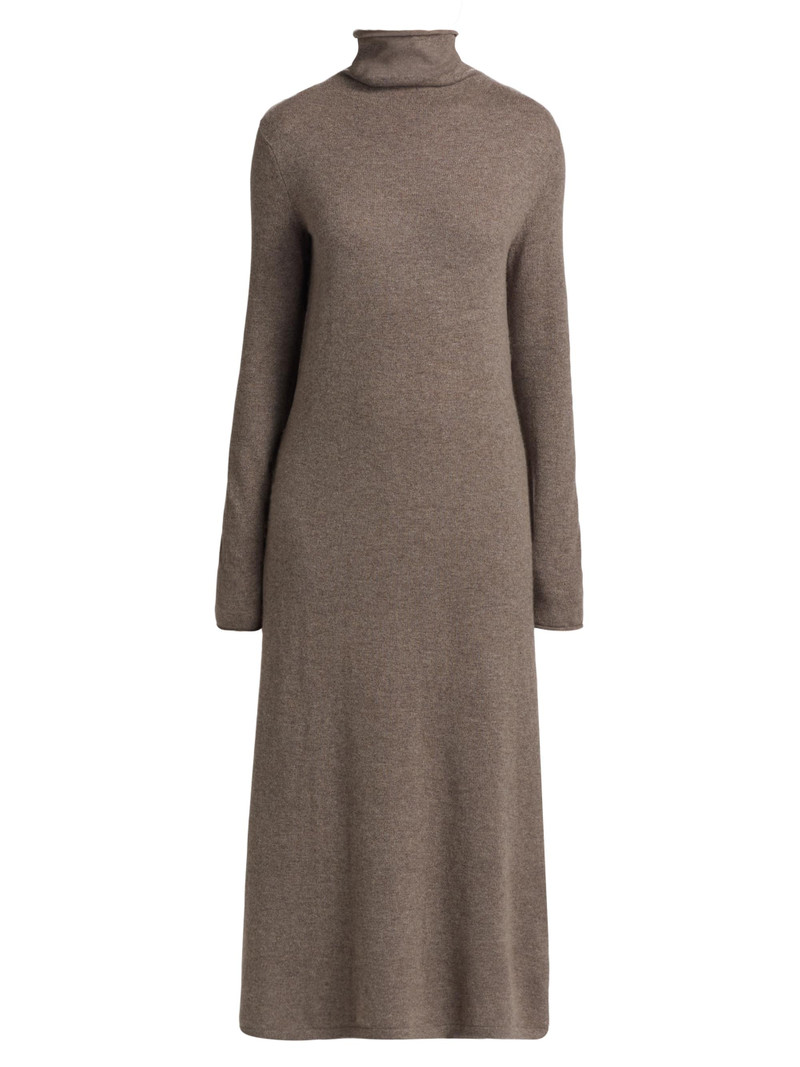 Women's Truffle Cashmere Turtleneck Sweaterdress - Truffle 1