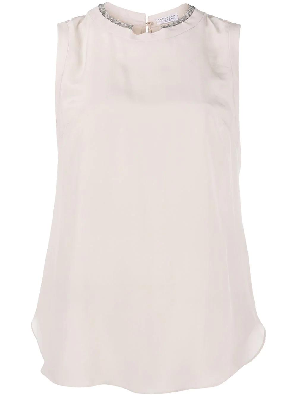 sleeveless silk top - 1