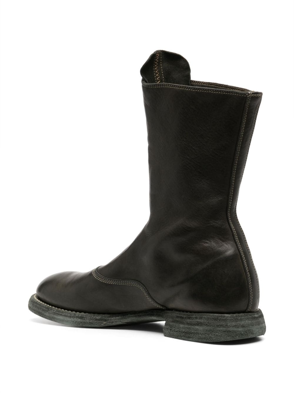 polished-leather zip-up boots - 3