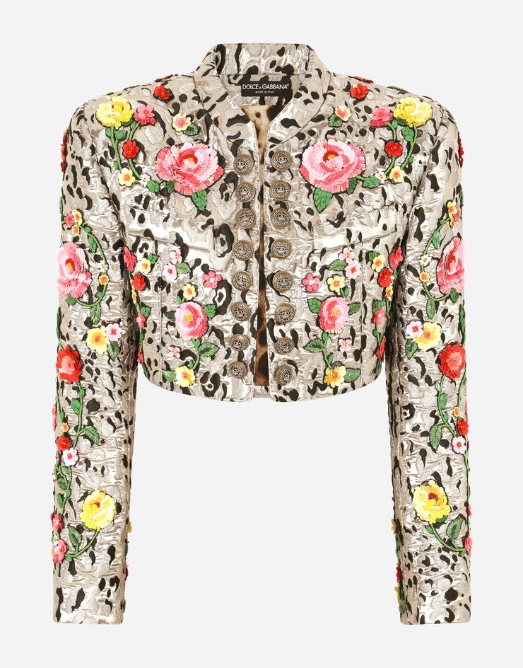 Lamé jacquard Spencer jacket with embroidery - 3