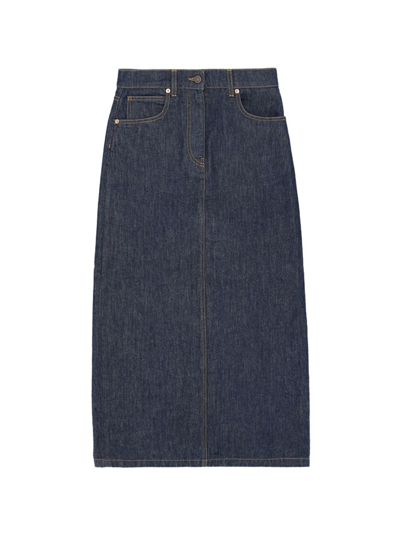 denim slit maxi skirt 1