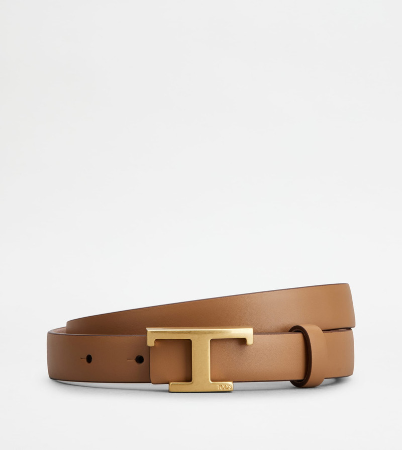 REVERSIBLE BELT IN LEATHER - BROWN, PINK 1