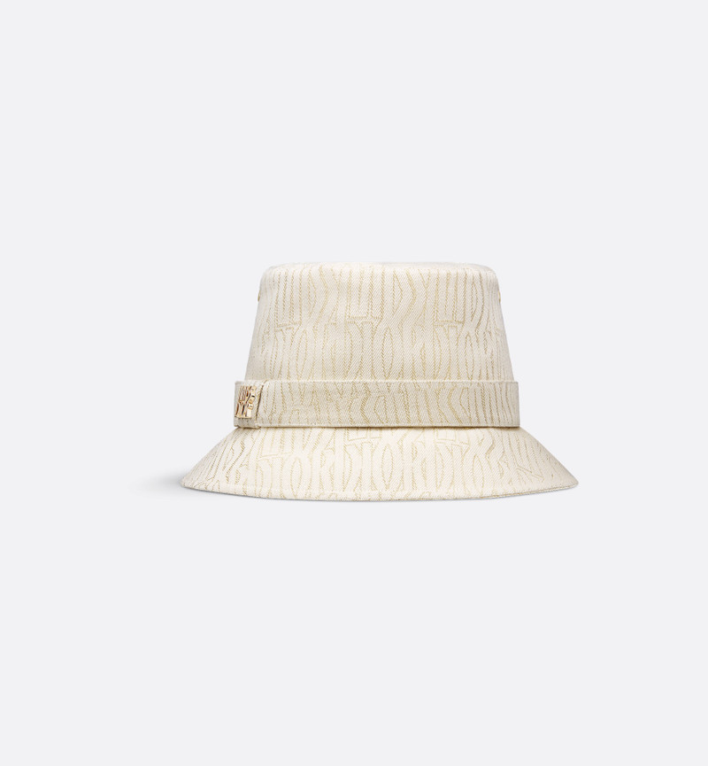 Dior Or Teddy-D Miss Dior Allover Small-Brim Bucket Hat - 1