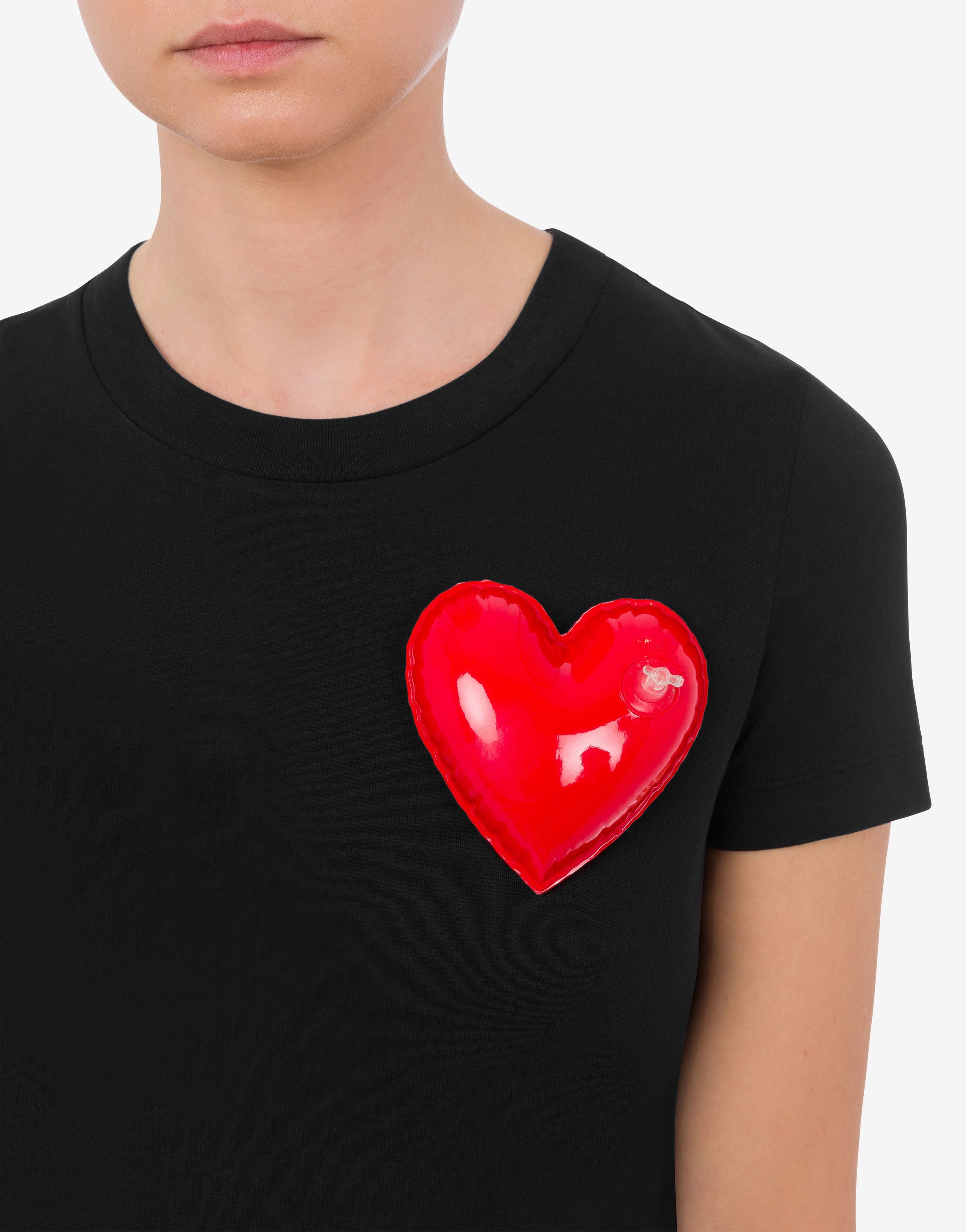 INFLATABLE HEART ORGANIC JERSEY T-SHIRT - 4